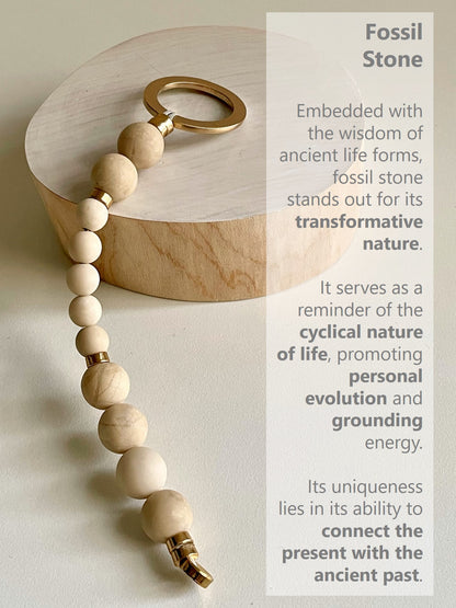Fossil Stone Meditation & Breathing Beads - Transformation & Evolution
