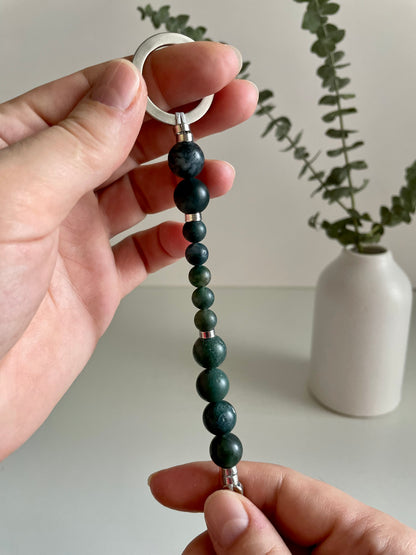 Moss Agate Meditation & Breathing  Beads - Connection to Nature & Emotional equlibrium