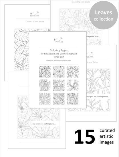 Printable Coloring pages with a Sound bath – Leaves Edition