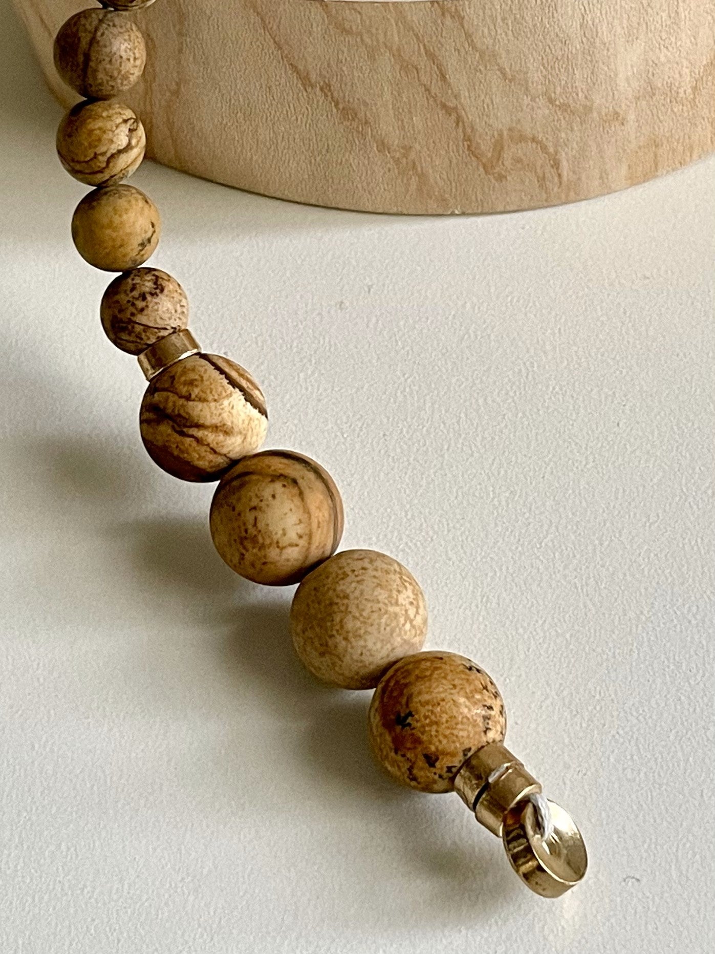 Picture Jasper Meditation & Breathing Beads - Grounding, Stability, and Harmony